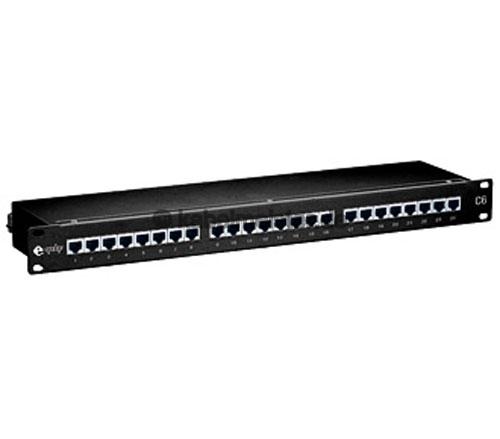 Patchpanel 24-Port, Cat.6, schwarz